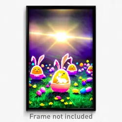 Pixel Art Poster - Secret Easter (8 Bit Psychedelic Trippy Video Game Print)