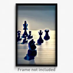 Pixel Art Poster - Modern Chess Piece (8 Bit Psychedelic Video Game Print)