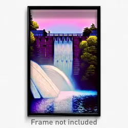 Pixel Art Poster - Fluffy Dam (8 Bit Psychedelic Trippy Weird Video Game Print)