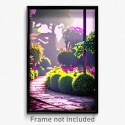 Pixel Art Poster - Muted Garden (8 Bit Psychedelic Trippy Video Game Print)