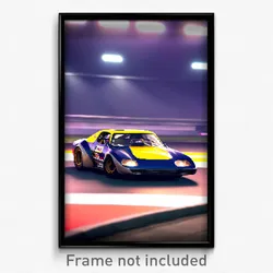 Pixel Art Poster - Droopy Racecar (8 Bit Psychedelic Trippy Video Game Print)