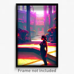 Pixel Art Poster - Average Exotic Area (8 Bit Psychedelic Video Game Print)