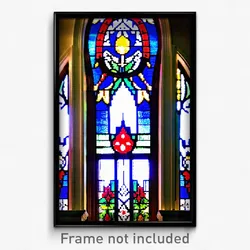 Pixel Art Poster - Bountiful Stained Glass (8 Bit Psychedelic Video Game Print)