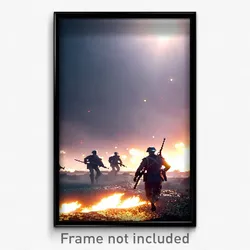 Pixel Art Poster - Admirable Battlefield (8 Bit Psychedelic Video Game Print)