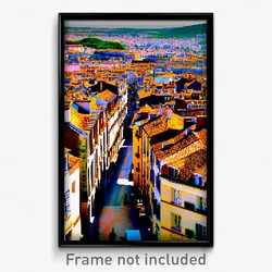 Pixel Art Poster - Bumpy French City (8 Bit Psychedelic Trippy Video Game Print)