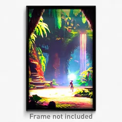 Pixel Art Poster - Imaginative Jungle (8 Bit Psychedelic Video Game Print)