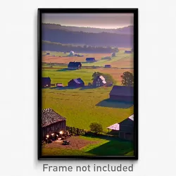 Pixel Art Poster - Vast Farmstead (8 Bit Psychedelic Trippy Video Game Print)