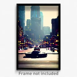 Pixel Art Poster - Agile Canadian City (8 Bit Psychedelic Video Game Print)