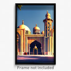 Pixel Art Poster - Stark Mosque (8 Bit Psychedelic Trippy Video Game Print)