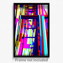 Pixel Art Poster - Vibrant Ladder (8 Bit Psychedelic Trippy Video Game Print)