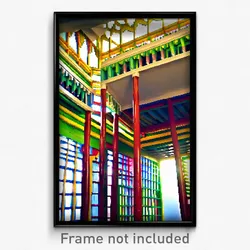 Pixel Art Poster - Plastic Mexican Architecture (8 Bit Video Game Print)