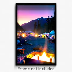 Pixel Art Poster - Majestic Campsite (8 Bit Psychedelic Trippy Video Game Print)