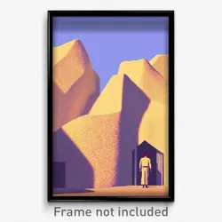 Pixel Art Poster - Simplistic Gulch (8 Bit Psychedelic Trippy Video Game Print)