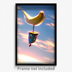 Pixel Art Poster - Flying Pillow (8 Bit Psychedelic Trippy Video Game Print)