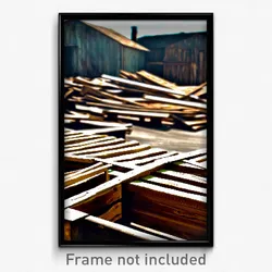 Pixel Art Poster - Warped Lumber Yard (8 Bit Psychedelic Video Game Print)