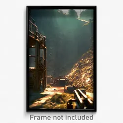 Pixel Art Poster - Dreary Mine (8 Bit Psychedelic Trippy Weird Video Game Print)