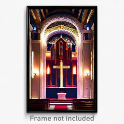 Pixel Art Poster - Flawless Synagogue (8 Bit Psychedelic Video Game Print)