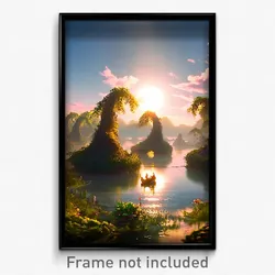 Pixel Art Poster - Worldly Bayou (8 Bit Psychedelic Trippy Video Game Print)