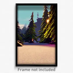 Pixel Art Poster - Evergreen Redoubt (8 Bit Psychedelic Trippy Video Game Print)