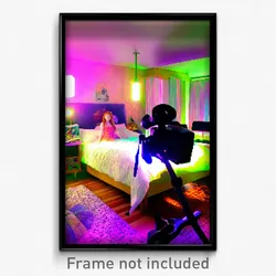 Pixel Art Poster - Wild Bedroom (8 Bit Psychedelic Trippy Video Game Print)