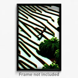 Pixel Art Poster - Zigzag Resting Place (8 Bit Psychedelic Video Game Print)