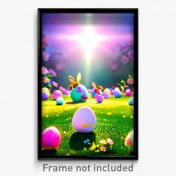 Pixel Art Poster - Pretty Easter (8 Bit Psychedelic Trippy Video Game Print)