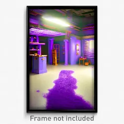 Pixel Art Poster - Violet Workshop (8 Bit Psychedelic Trippy Video Game Print)