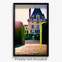 Pixel Art Poster - Homely Chateau (8 Bit Psychedelic Trippy Video Game Print)