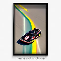 Pixel Art Poster - All Over The Place Racecar (8 Bit Video Game Print)