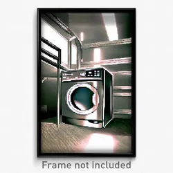 Pixel Art Poster - Steel Washing Machine (8 Bit Psychedelic Video Game Print)