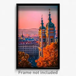 Pixel Art Poster - Orange Vienna (8 Bit Psychedelic Trippy Video Game Print)