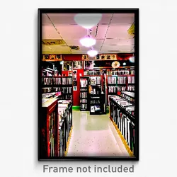 Pixel Art Poster - Antique Record Store (8 Bit Psychedelic Video Game Print)