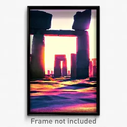 Pixel Art Poster - Distinct Henge (8 Bit Psychedelic Trippy Video Game Print)