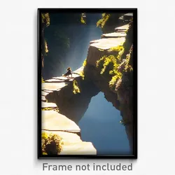 Pixel Art Poster - Narrow Outcropping (8 Bit Psychedelic Video Game Print)