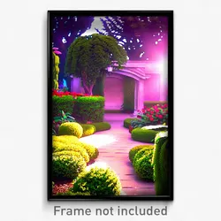 Pixel Art Poster - Harmonious Garden (8 Bit Psychedelic Trippy Video Game Print)