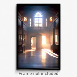 Pixel Art Poster - Peaceful Rectory (8 Bit Psychedelic Trippy Video Game Print)
