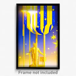 Pixel Art Poster - Yellow Independence Day (8 Bit Psychedelic Video Game Print)