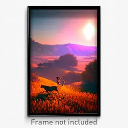 Pixel Art Poster - Warm Landscape (8 Bit Psychedelic Trippy Video Game Print)