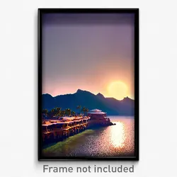 Pixel Art Poster - Grandiose Cay (8 Bit Psychedelic Trippy Video Game Print)