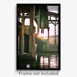 Pixel Art Poster - Aged Bridge (8 Bit Psychedelic Trippy Weird Video Game Print)