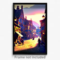 Pixel Art Poster - Grand Village (8 Bit Psychedelic Trippy Video Game Print)