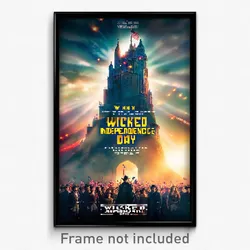 Pixel Art Poster - Wicked Independence Day (8 Bit Psychedelic Video Game Print)