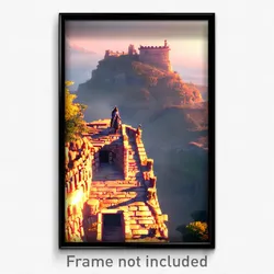 Pixel Art Poster - Ancient Lookout (8 Bit Psychedelic Trippy Video Game Print)