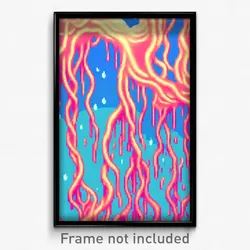 Pixel Art Poster - Swirly Shoals (8 Bit Psychedelic Trippy Video Game Print)