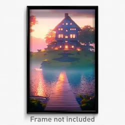 Pixel Art Poster - Infinite House (8 Bit Psychedelic Trippy Video Game Print)