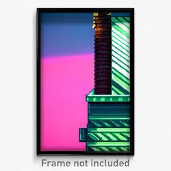 Pixel Art Poster - Zigzag Chimney (8 Bit Psychedelic Trippy Video Game Print)