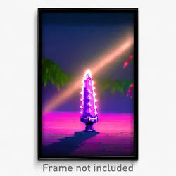 Pixel Art Poster - Nocturnal Spike (8 Bit Psychedelic Trippy Video Game Print)