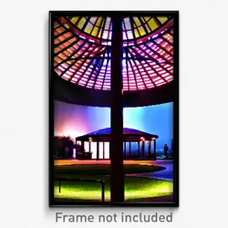 Pixel Art Poster - Circular Gazebo (8 Bit Psychedelic Trippy Video Game Print)