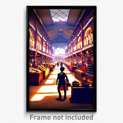 Pixel Art Poster - Complicated Marketplace (8 Bit Psychedelic Video Game Print)
