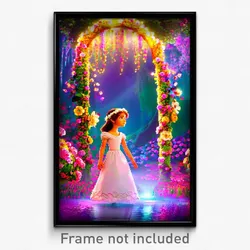 Pixel Art Poster - Flowery Grotto (8 Bit Psychedelic Trippy Video Game Print)